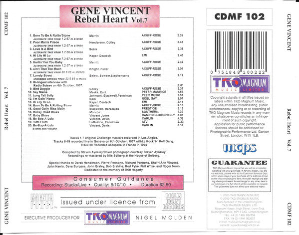 Gene Vincent : Rebel Heart Vol. 7 (CD, Comp)