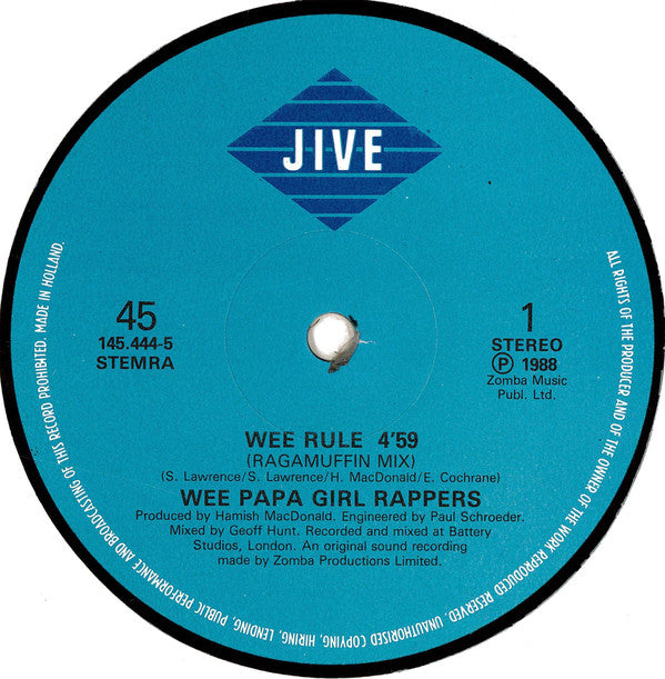 Wee Papa Girl Rappers : Wee Rule (12")