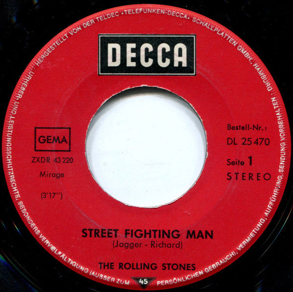 The Rolling Stones : Street Fighting Man (7", Single)