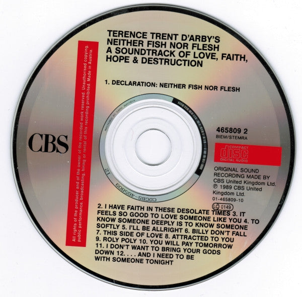 Terence Trent D'Arby : Terence Trent D'Arby's Neither Fish Nor Flesh: A Soundtrack Of Love, Faith, Hope, And Destruction (CD, Album)