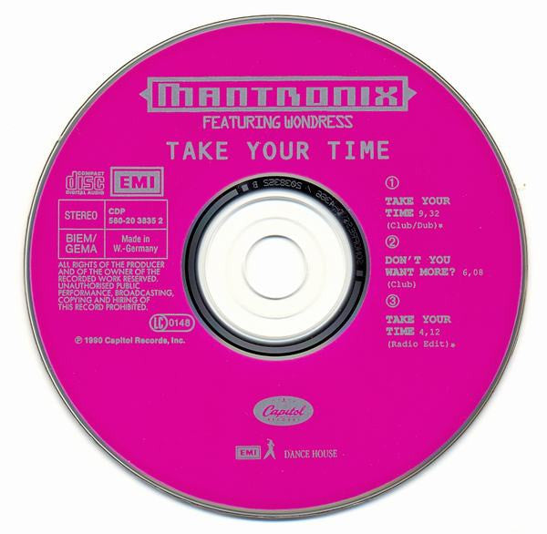 Mantronix Featuring Wondress Hutchinson : Take Your Time (CD, Single)
