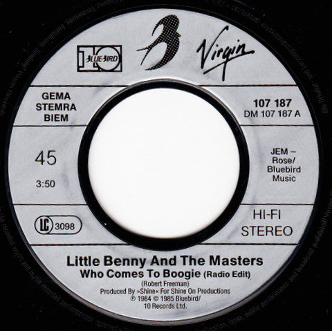 Little Benny And The Masters* : Who Comes To Boogie (7", Single)