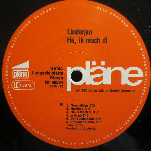 Liederjan : He, Ik Mach Di (LP, Album)