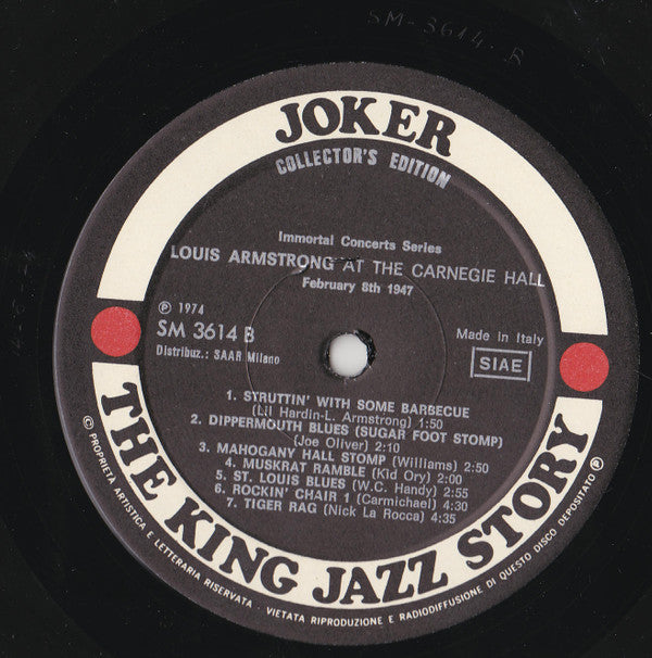 Louis Armstrong : Louis Armstrong At The Carnegie Hall (1947) (LP, Album)