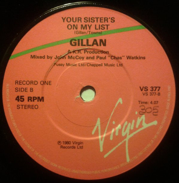 Gillan : Trouble (7", Single + 7", Single + Dou)