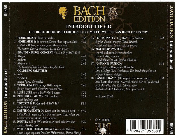 Johann Sebastian Bach : Introductie - Het Beste Uit De Bach Edition (CD, Comp, Smplr)