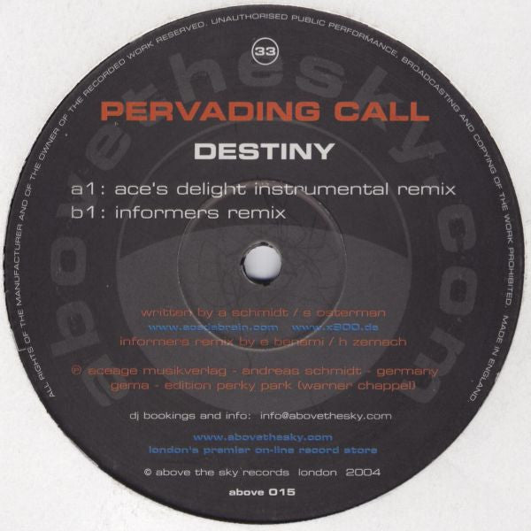 Pervading Call : Destiny (12")