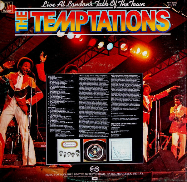 The Temptations : Live At London's Talk Of The Town (LP, Album, RE)