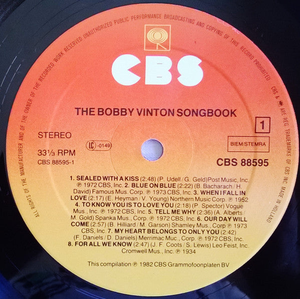 Bobby Vinton : The Bobby Vinton Songbook (2xLP, Comp)