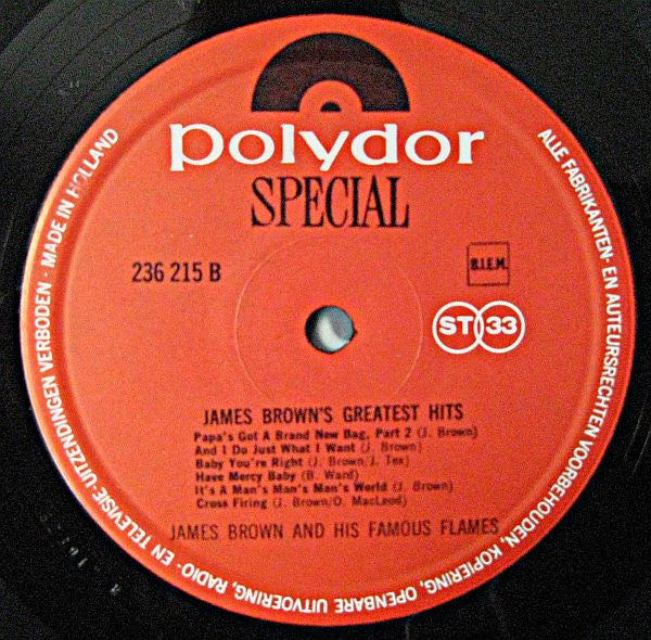 James Brown And His Famous Flames* : James Brown's Greatest Hits (LP, Comp)