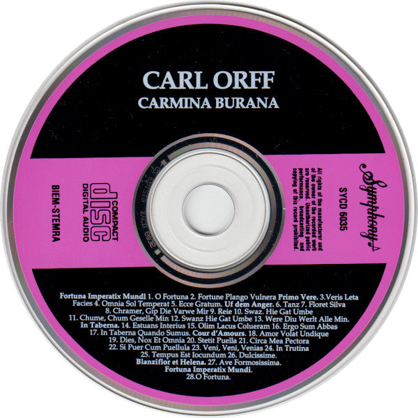 Carl Orff : Carmina Burana (CD, Album, RP)