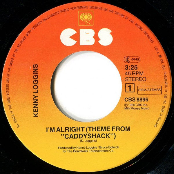 Kenny Loggins : I'm Alright (Theme From "Caddyshack") (7", Single)