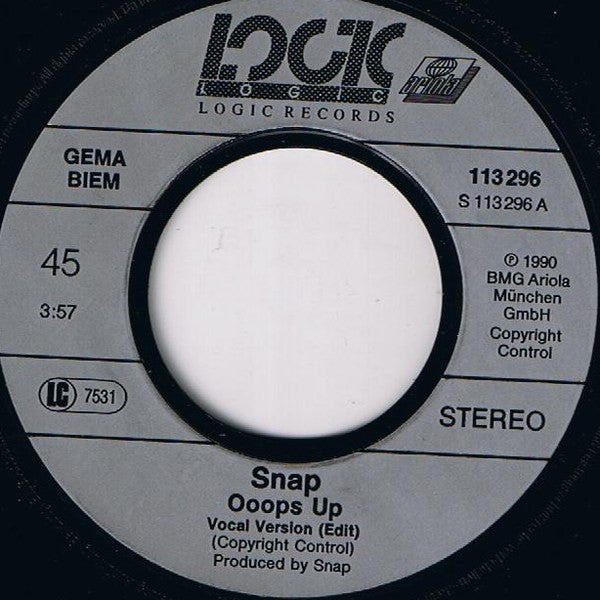 Snap! : Ooops Up (7", Single)