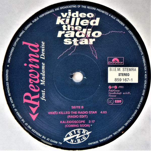 Rewind (8) Feat. Madame Denise : Video Killed The Radio Star (12")