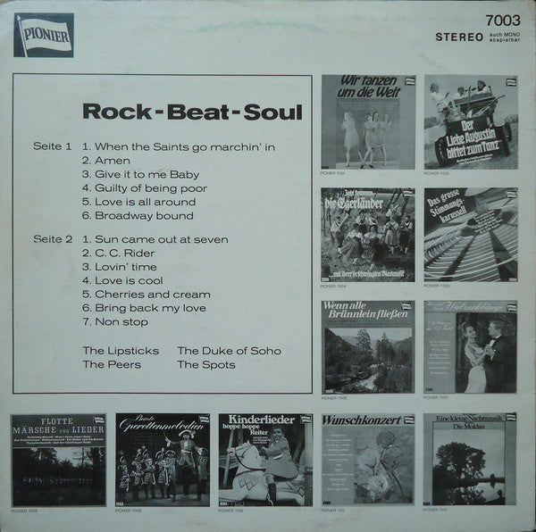 The Lipsticks / The Duke Of Soho / The Peers / The Spots : Rock Beat Soul (LP, Comp)