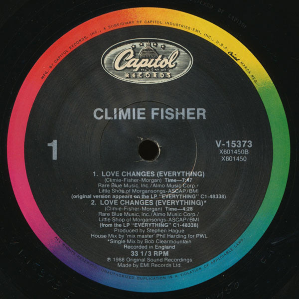 Climie Fisher : Love Changes (Everything) (12")