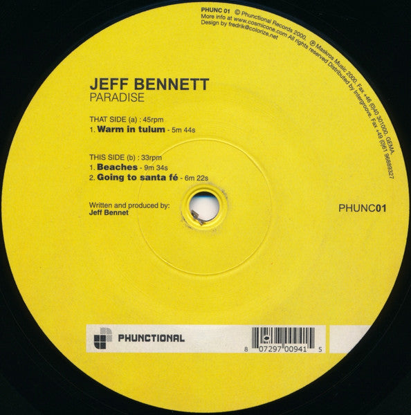 Jeff Bennett : Paradise (12")