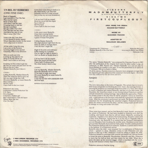 Malcolm McLaren : Madam Butterfly (7", Single)