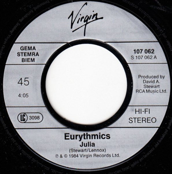 Eurythmics : Julia (7", Single)