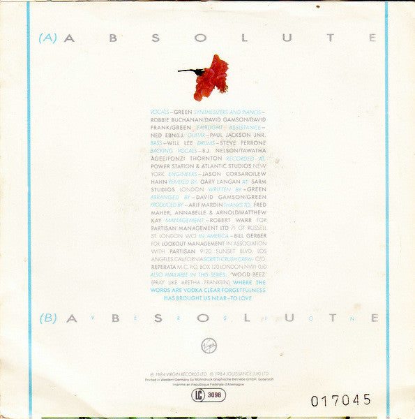 Scritti Politti : Absolute (7", Single)