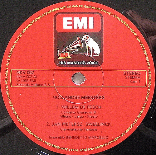 Willem de Fesch / Jan Pieterszoon Sweelinck / Pietro Antonio Locatelli / Pieter Hellendaal - Ensemble Benedetto Marcello : Hollandse Meesters (LP, Album)
