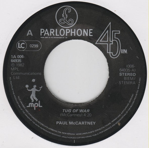 Paul McCartney : Tug Of War (7", Single)