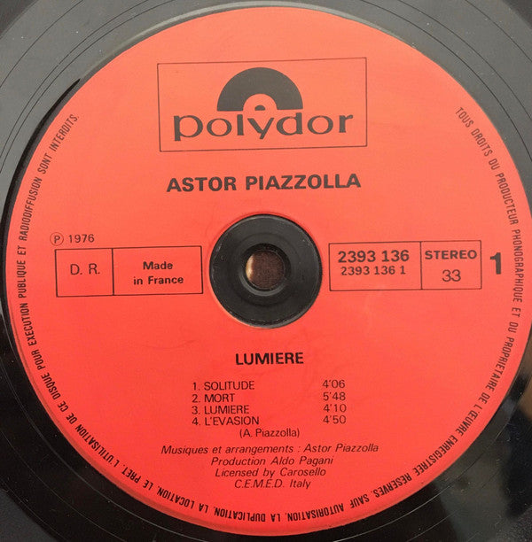 Astor Piazzolla : Lumiere (LP)