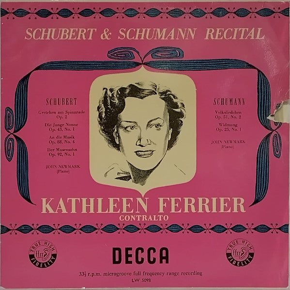 Kathleen Ferrier : Schubert & Schumann Recital (10", RP)