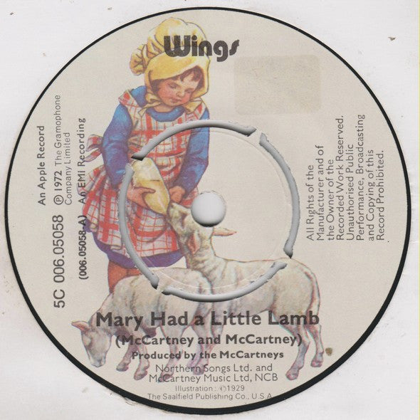 Wings (2) : Mary Had A Little Lamb (7", Single)
