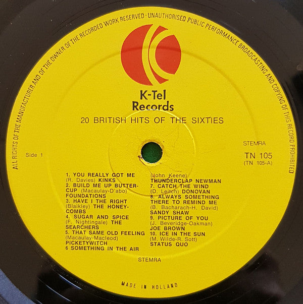 Various : 20 British Hits Of The 60's (LP, Comp)