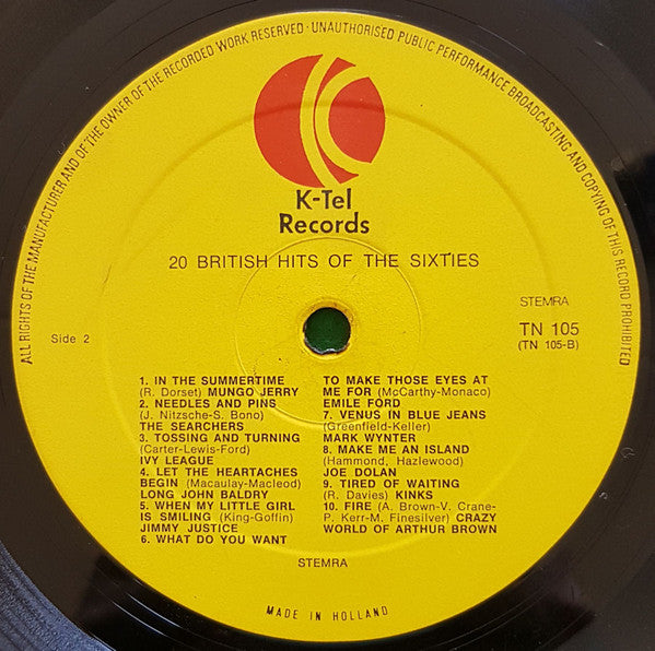 Various : 20 British Hits Of The 60's (LP, Comp)