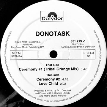 Donotask* : Ceremony (12")