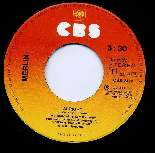 Merlin (14) : Alright (7")