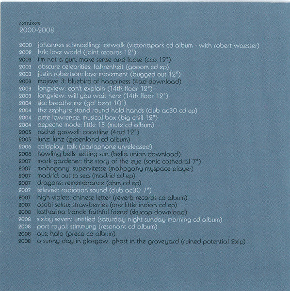 Ulrich Schnauss : Missing Deadlines - Selected Remixes (CD, Comp)