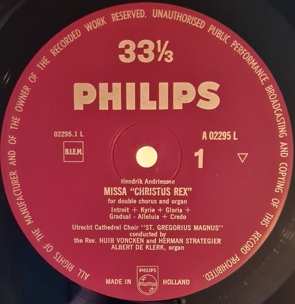 Utrecht Cathedral Choir "St. Gregorius Magnus", The Rev. Huib Voncken, Herman Strategier, Albert De Klerk, Hendrik Andriessen : Missa "Christus Rex" • Te Deum laudamus (LP, Album, Mono)
