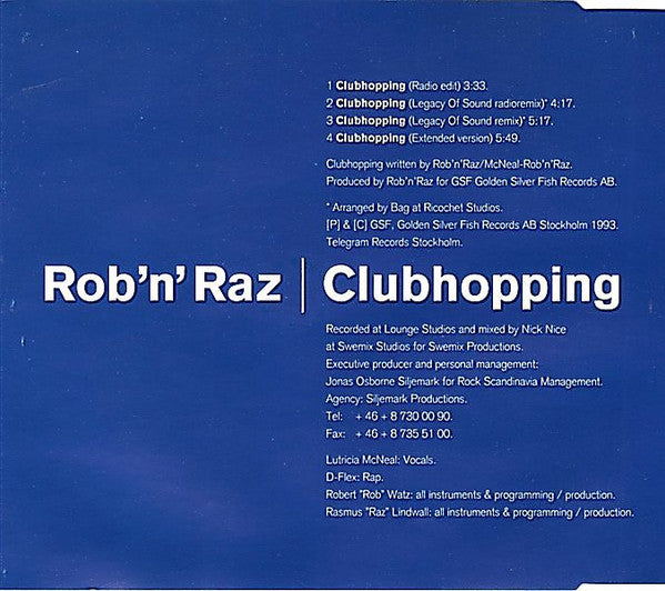 Rob 'N' Raz : Clubhopping (CD, Maxi)
