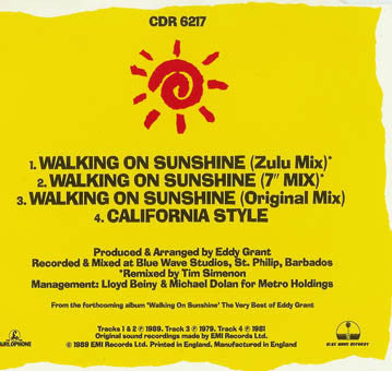 Eddy Grant : Walking On Sunshine (CD, Single)