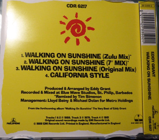 Eddy Grant : Walking On Sunshine (CD, Single)