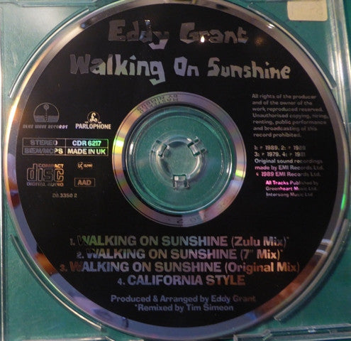 Eddy Grant : Walking On Sunshine (CD, Single)