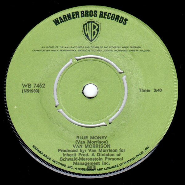 Van Morrison : Blue Money (7", Single)