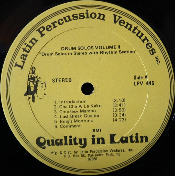 Eddie Montalvo, Charlie Santiago : Drum Solos Vol. 1 (LP, Album)