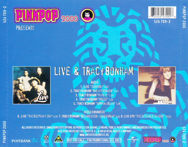 Live & Tracy Bonham : PinkPop 2000 Presents (CD, Enh, Promo)
