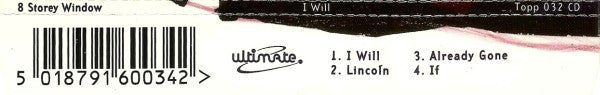 8 Storey Window : I Will (CD, Single)