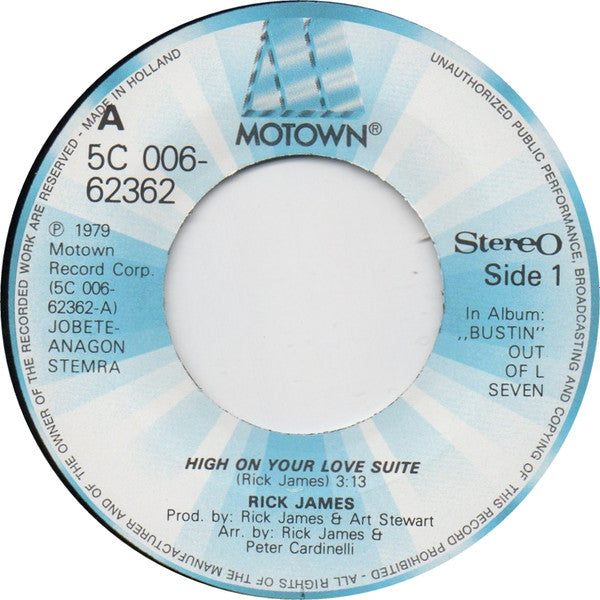 Rick James : High On Your Love Suite (7", Single)