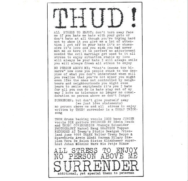 Thud! : All Stress To Enjoy (7", EP, Ltd)
