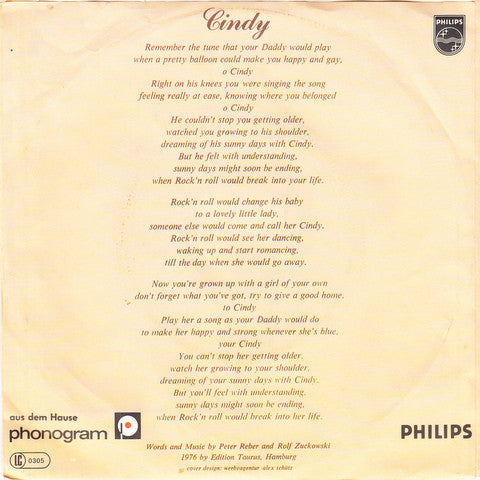 Peter, Sue & Marc : Cindy (7", Single)