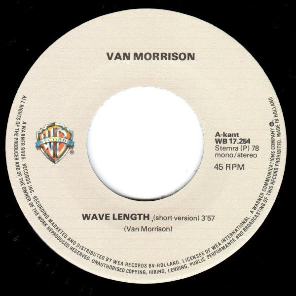 Van Morrison : Wave Length (7", Single)