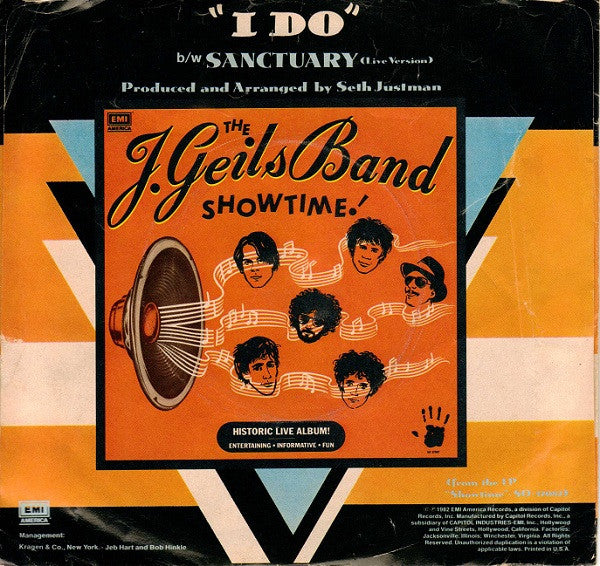 The J. Geils Band : I Do (Live Version) (7", Single)