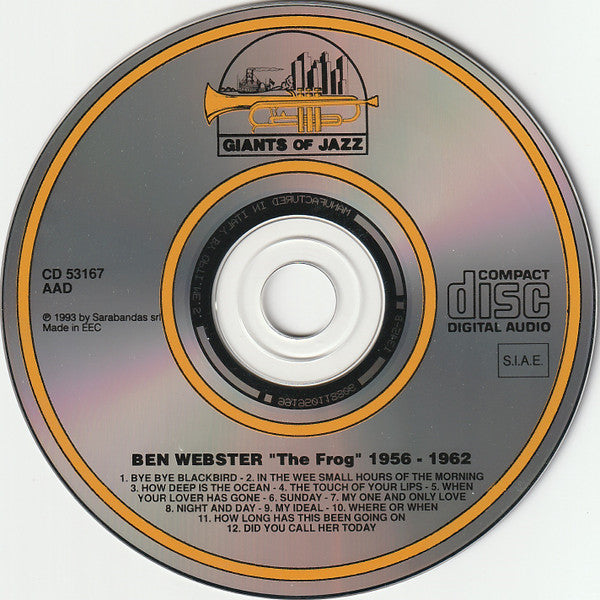 Ben Webster With: Art Tatum, Oscar Peterson, Hank Jones - Guest: Harry Edison : "The Frog" - 1956 - 1962 (CD, Comp)