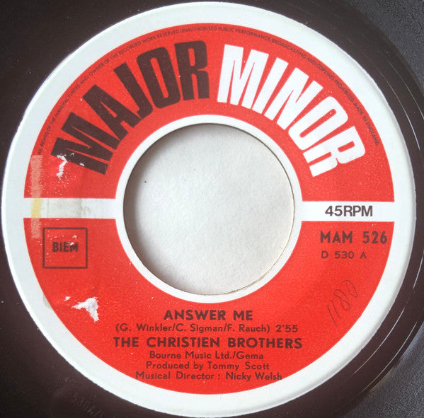 The Christien Brothers : Answer Me (7", Single)